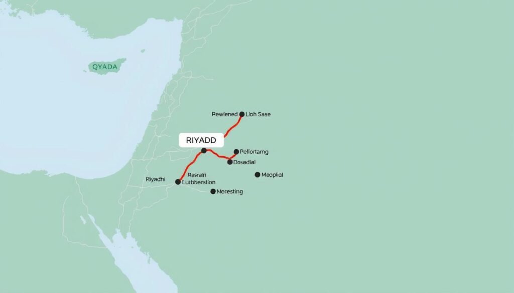 خريطة توضح طريق نقل العفش من الرياض إلى القصيم خريطة توضح طريق نقل العفش من الرياض إلى القصيم