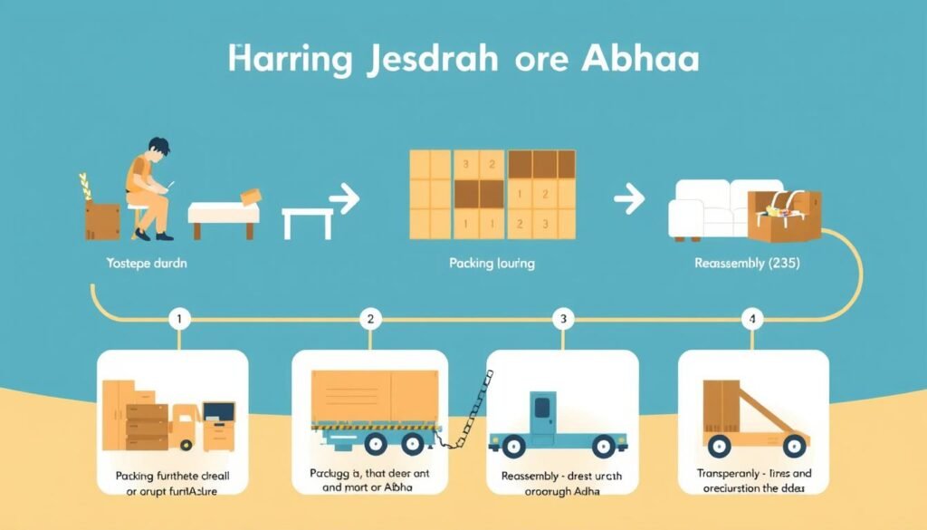 مراحل نقل العفش من جدة إلى أبها بطريقة احترافية