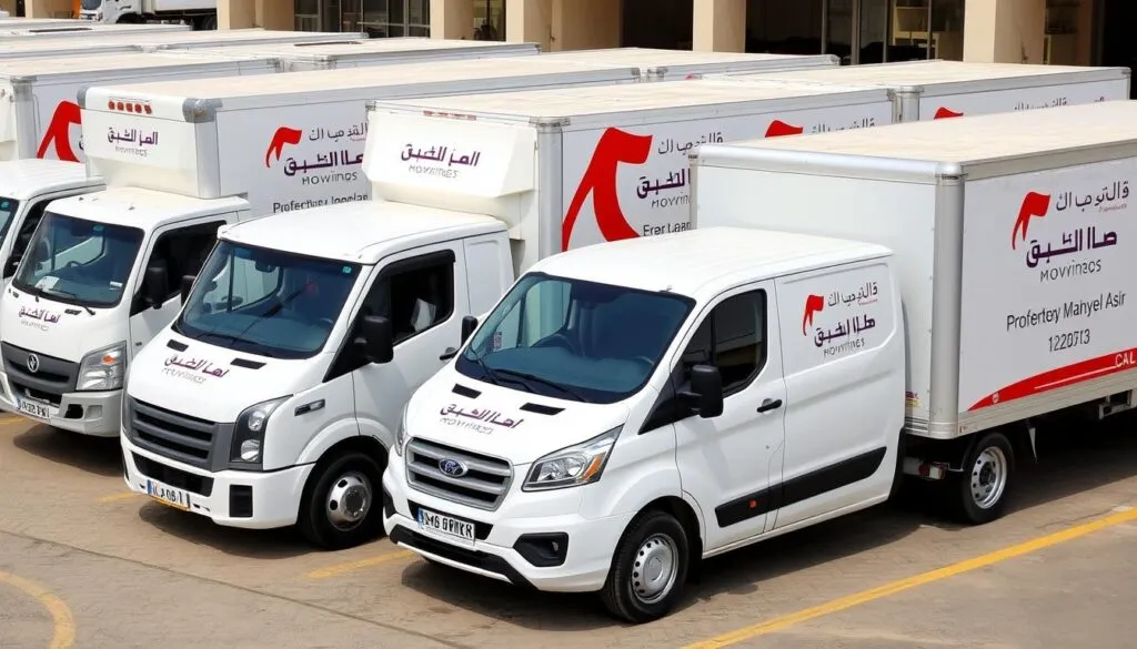 أسطول سيارات مجهز لنقل العفش من الرياض إلى محايل عسير