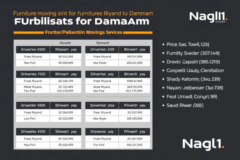 أسعار تنافسية لنقل عفش الرياض إلى الدمام