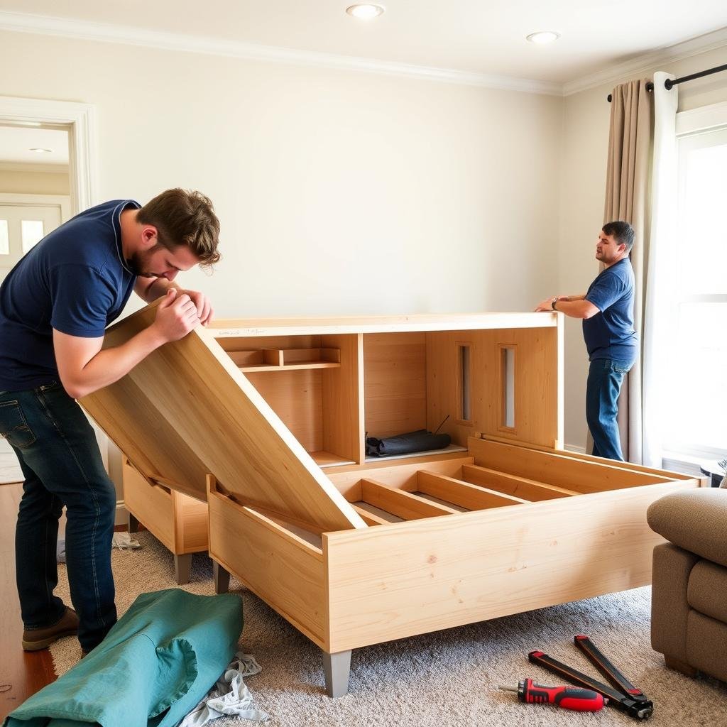 تركيب الأثاث بعد نقله من الرياض إلى الرس