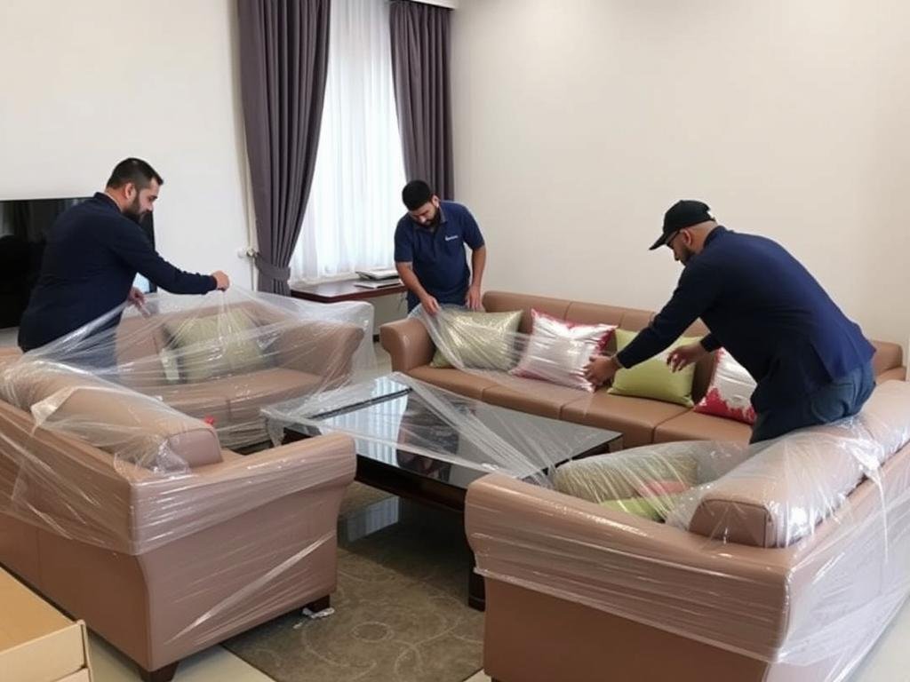تغليف احترافي للأثاث قبل نقله من الرياض إلى محايل عسير