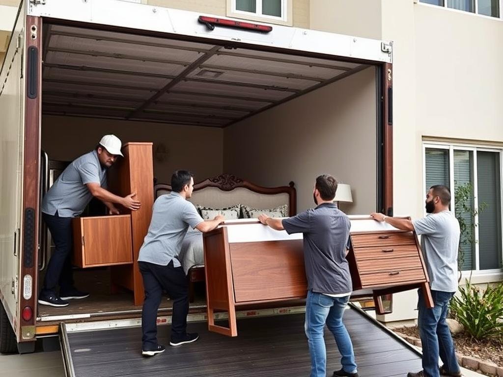 تفريغ وتركيب الأثاث بعد وصوله إلى بيشة