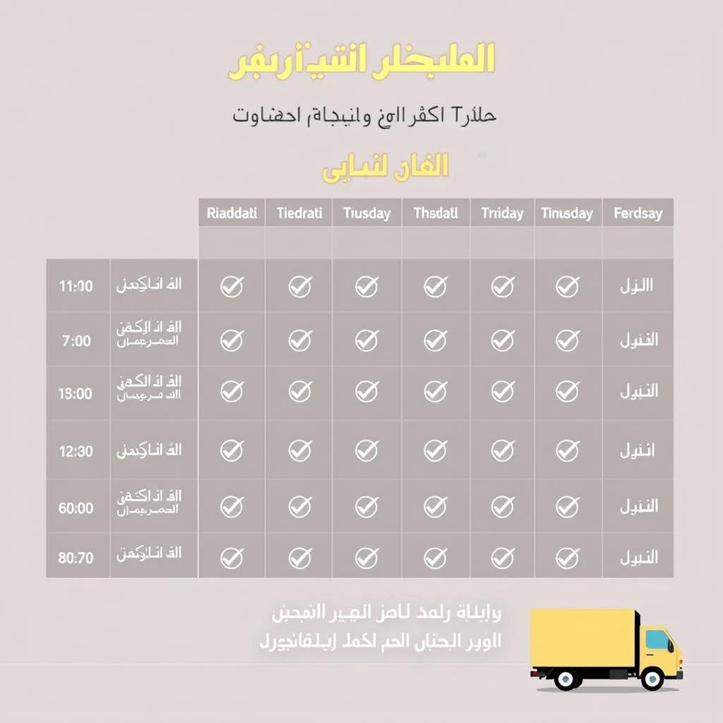 جدول مواعيد يومية لشاحنات نقل عفش من الرياض إلى الطائف