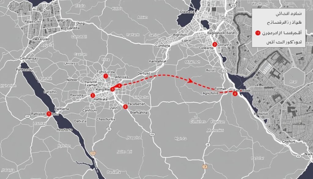 خريطة مناطق تغطية خدمات نقل عفش الرياض إلى عرعر