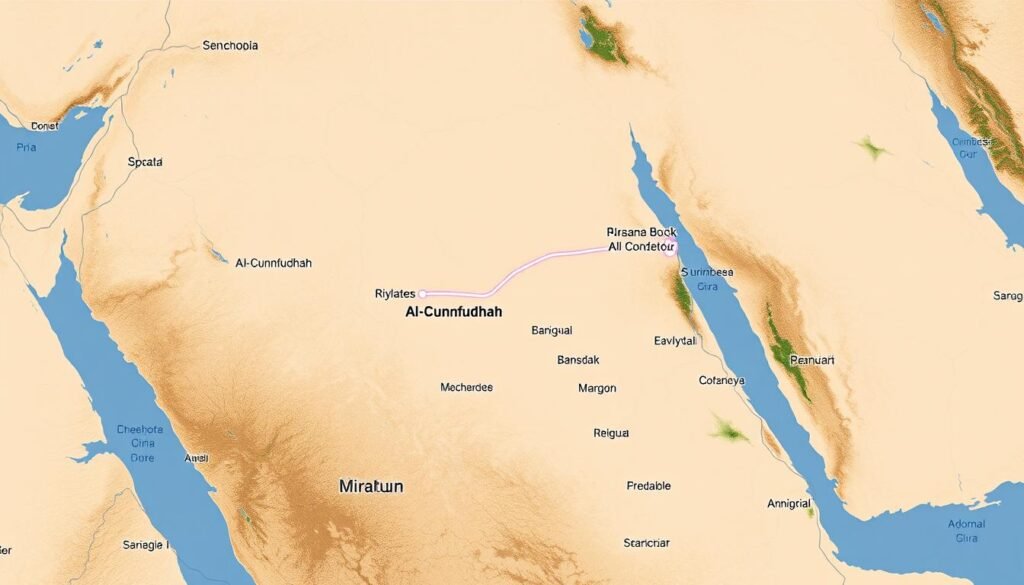 خريطة مناطق خدمة نقل أثاث الرياض إلى القنفذة