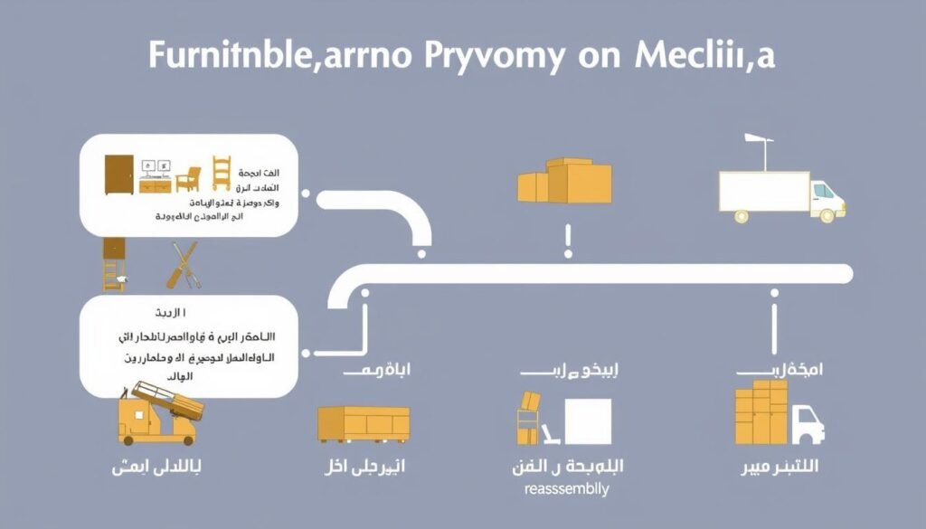 خطوات نقل الأثاث من الرياض إلى المدينة المنورة مع فك وتركيب