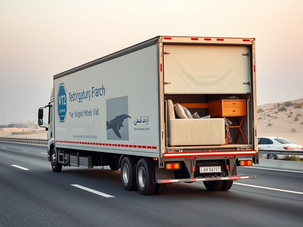 شاحنة نقل أثاث متخصصة في طريقها من الرياض إلى حائل