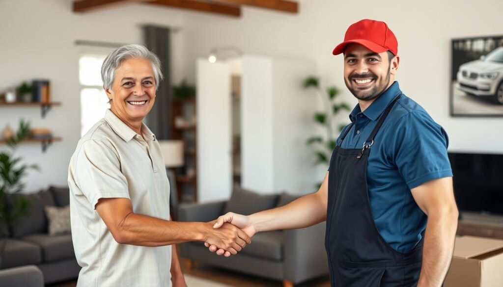 عميل سعيد بعد إتمام عملية نقل الأثاث من الرياض إلى رفحاء