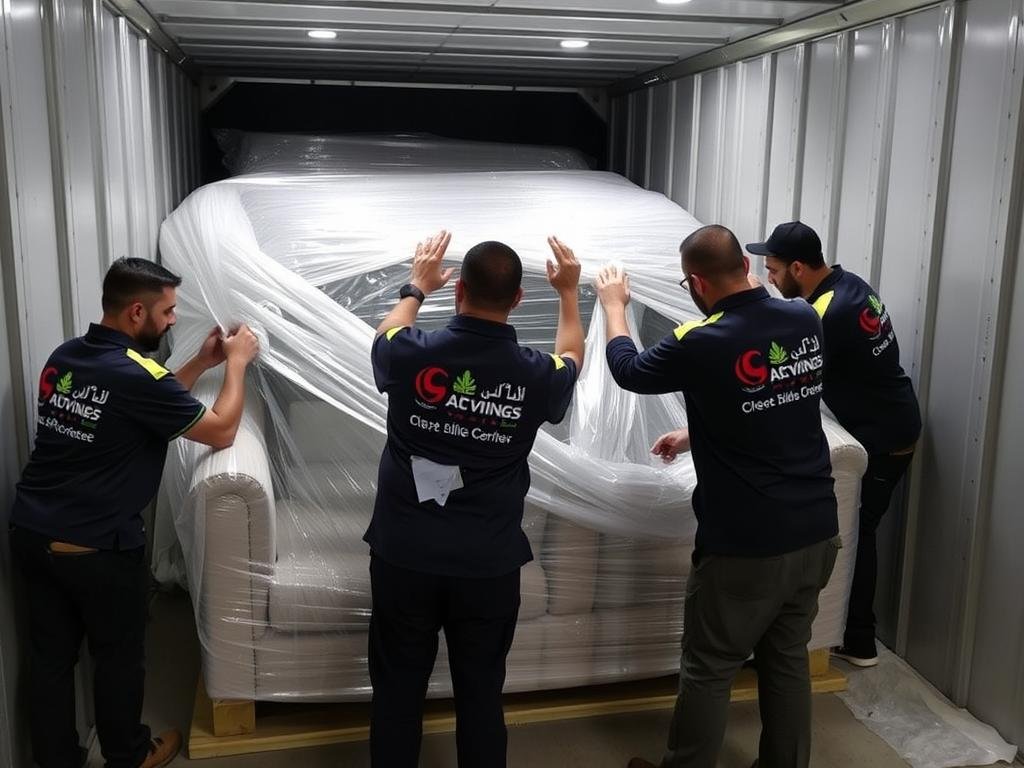 فريق متخصص يقوم بتغليف ونقل عفش من الدمام إلى بيشة