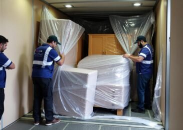 فريق محترف لنقل عفش الرياض إلى ينبع يقوم بتغليف الأثاث