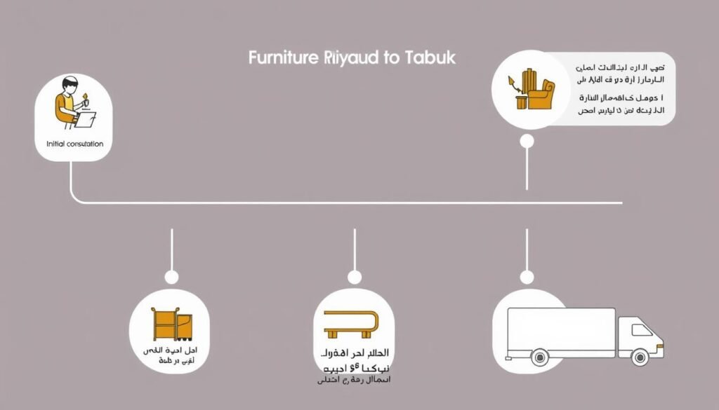 مراحل عملية نقل العفش من الرياض إلى تبوك