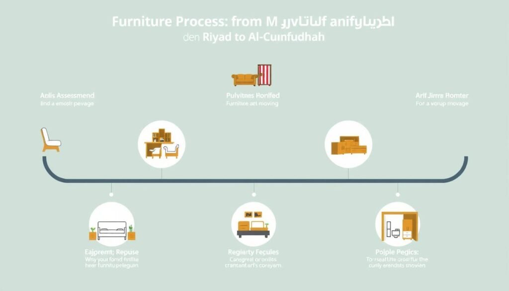 مراحل نقل الأثاث من الرياض إلى القنفذة