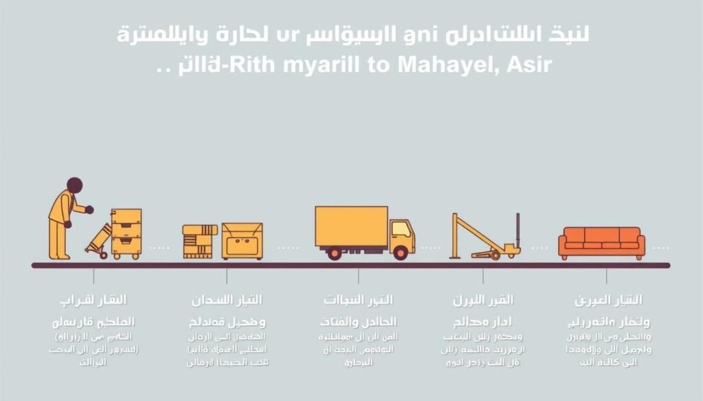 مراحل نقل العفش من الرياض إلى محايل عسير