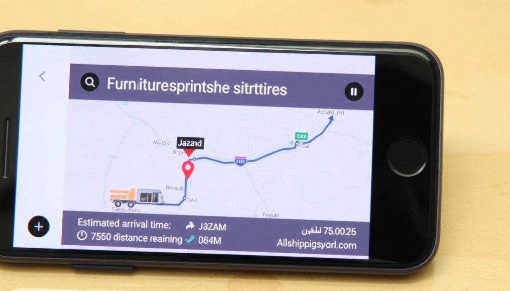نظام تتبع شحنات الأثاث من الرياض إلى جازان