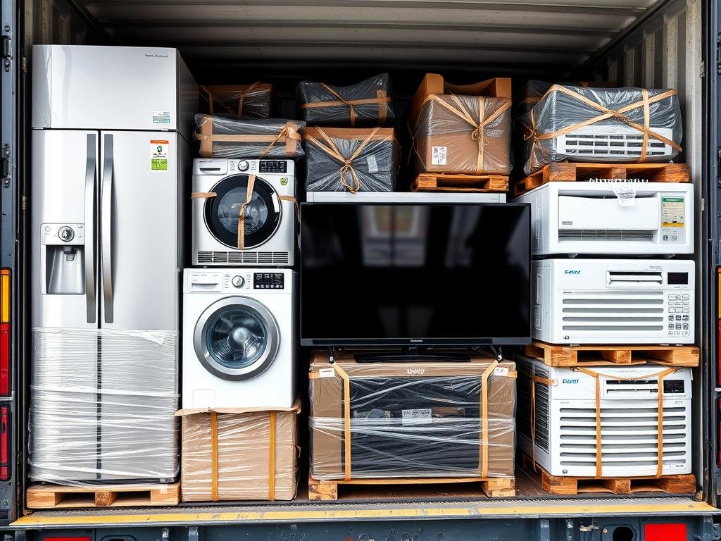 أجهزة كهربائية يتم نقلها بعناية من الجبيل إلى أملج