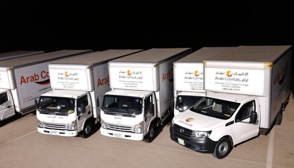 أسطول الشركة العربية لنقل أثاث الشركات داخل جدة