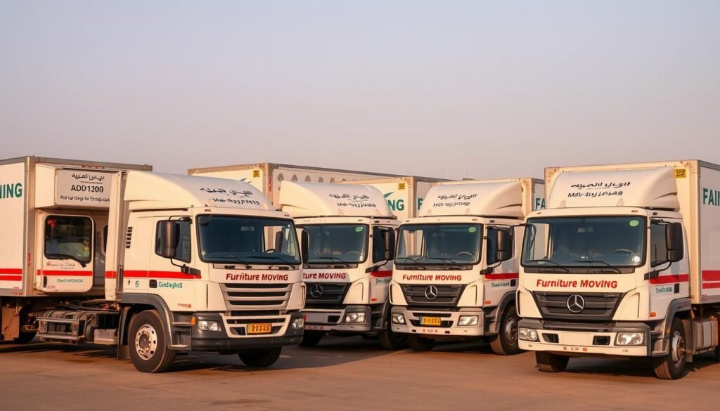 أسطول سيارات نقل أثاث بسيارات مخصصة للعفش داخل جدة