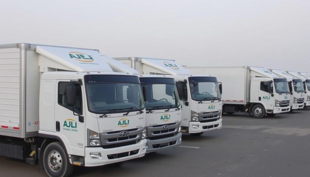 أسطول شاحنات مجهز لنقل العفش من الجبيل إلى أبها