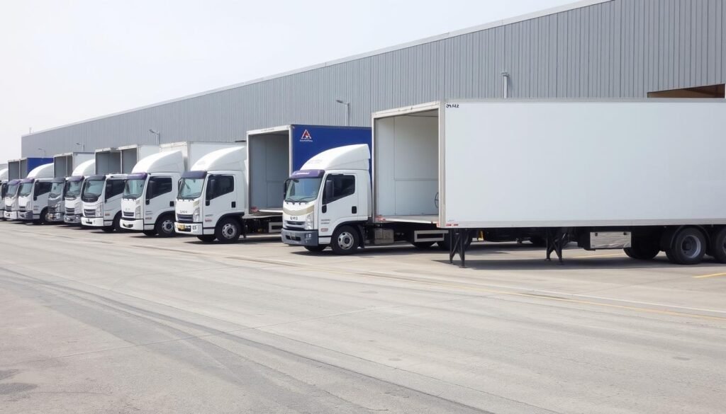 أسطول شاحنات مجهز لنقل العفش من الجبيل إلى عرعر