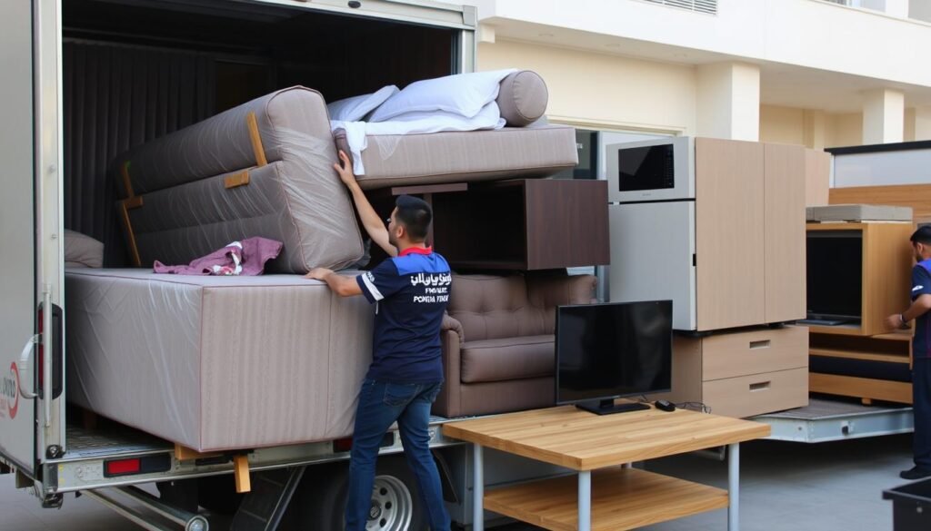 أنواع مختلفة من الأثاث يتم نقلها بواسطة الشركة العربية في جدة