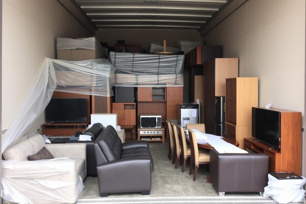 أنواع مختلفة من الأثاث يتم نقلها من مكة إلى حي العزيزية جدة