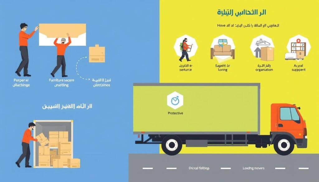 إجراءات سلامة نقل عفش من الجبيل إلى سكاكا