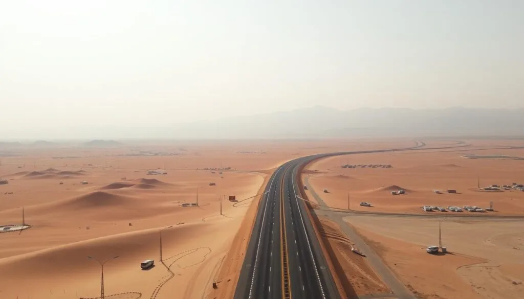 الطريق بين الجبيل وتبوك لنقل العفش بأمان
