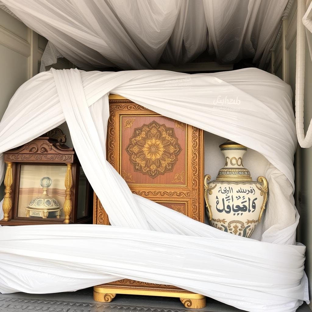 تحف وأنتيكات يتم تغليفها بعناية فائقة لنقلها من مكة إلى الهدا