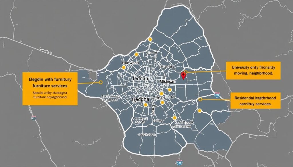 تغطية خدمات نقل الأثاث في جميع أنحاء جدة