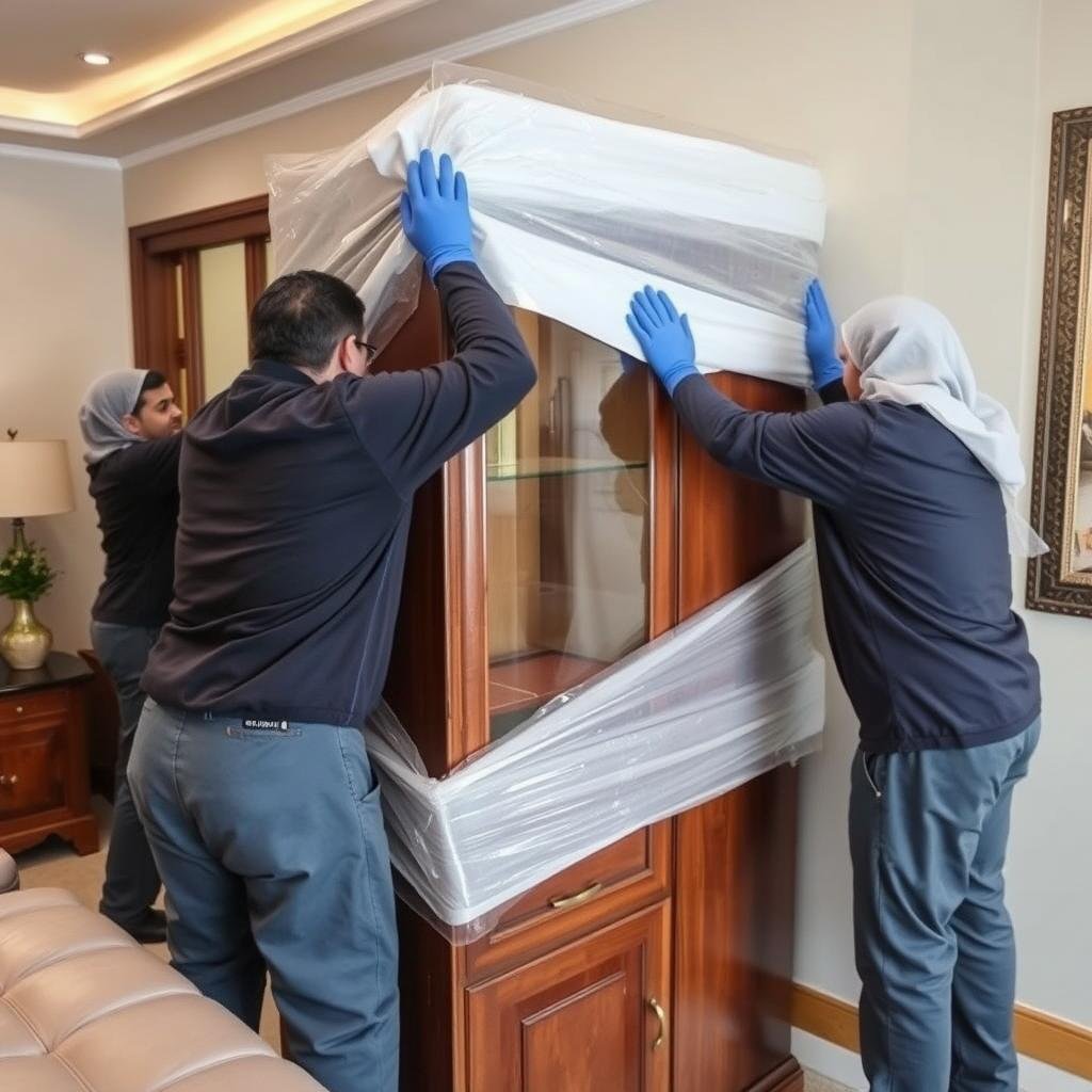 تغليف آمن للأثاث قبل نقله من حي لحي داخل جدة