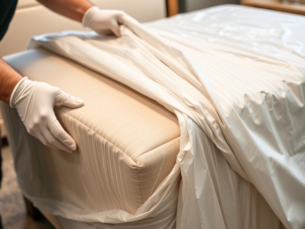 تغليف أثاث فاخر بمواد خاصة للحماية أثناء النقل في جدة