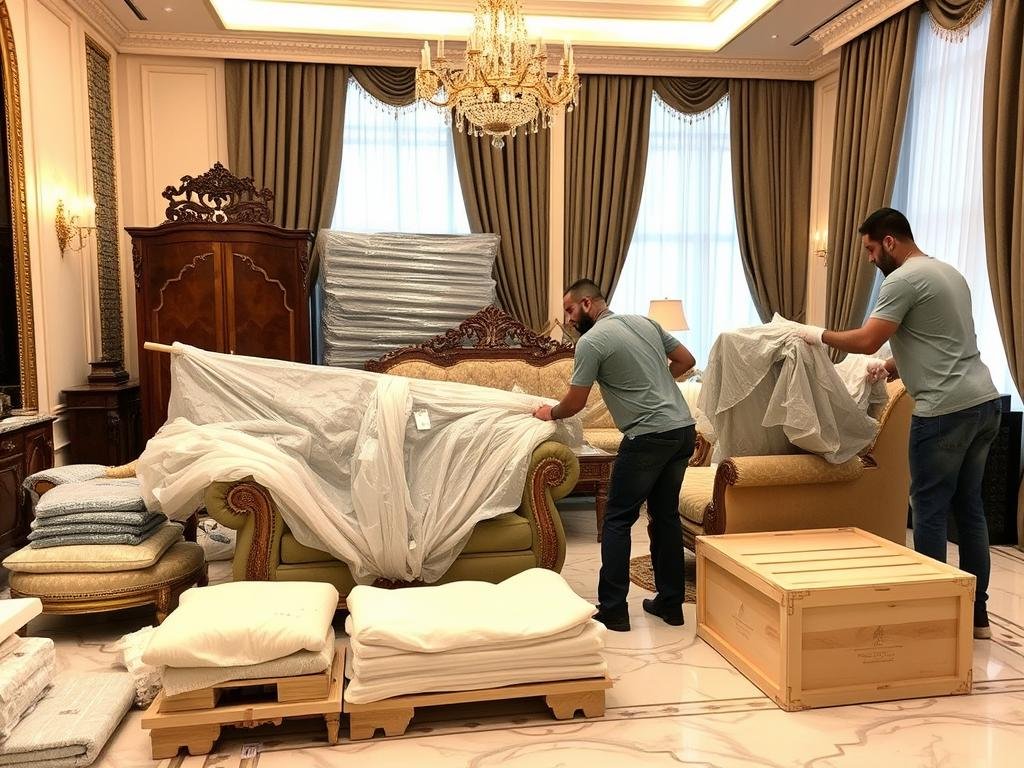 تغليف احترافي لأثاث الفلل والقصور في جدة