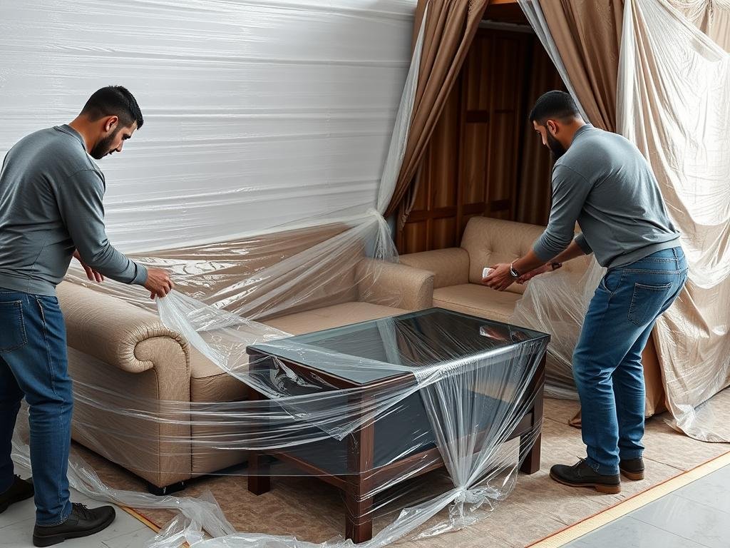 تغليف احترافي للأثاث قبل نقله من حي لحي داخل جدة