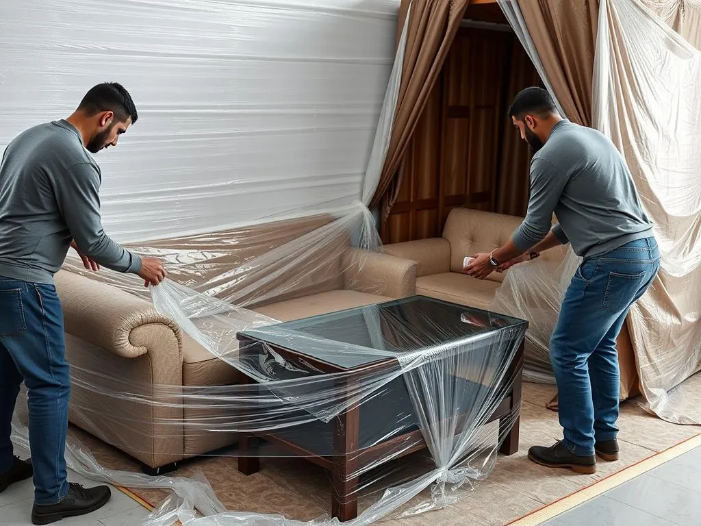 تغليف احترافي للأثاث قبل نقله من حي لحي داخل جدة