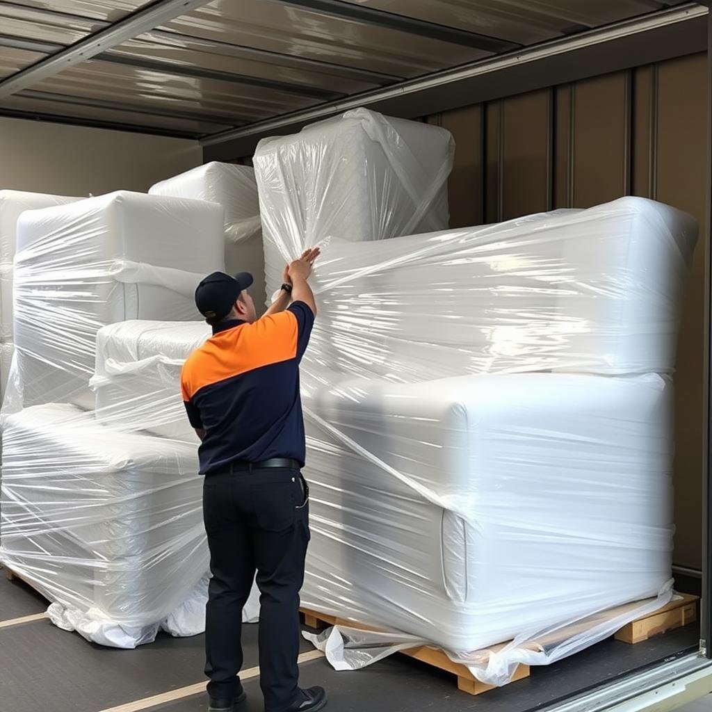 تغليف محترف للأثاث أثناء نقل العفش من مكة إلى حي النصر جدة