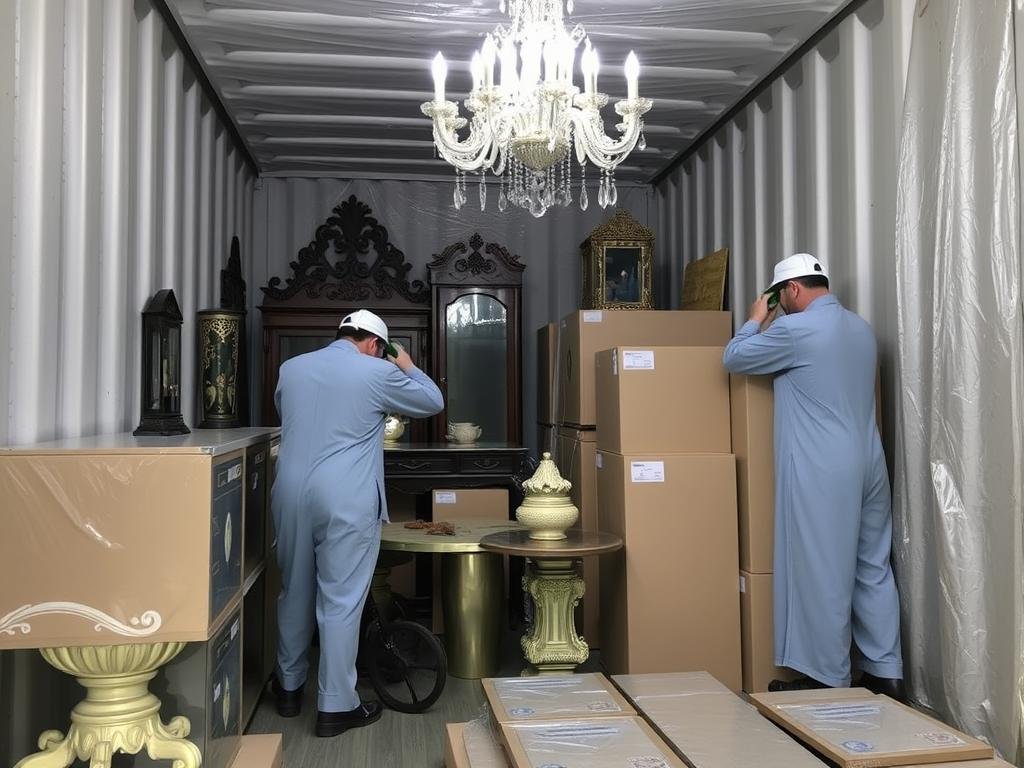 تغليف وتأمين القطع الثمينة أثناء نقل العفش من الجبيل إلى أبها