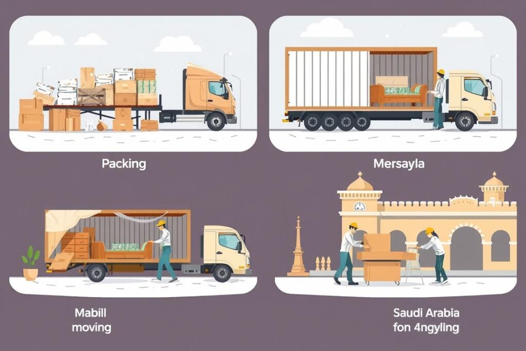 خدمات نقل عفش متكاملة من الجبيل إلى أبو حصينا