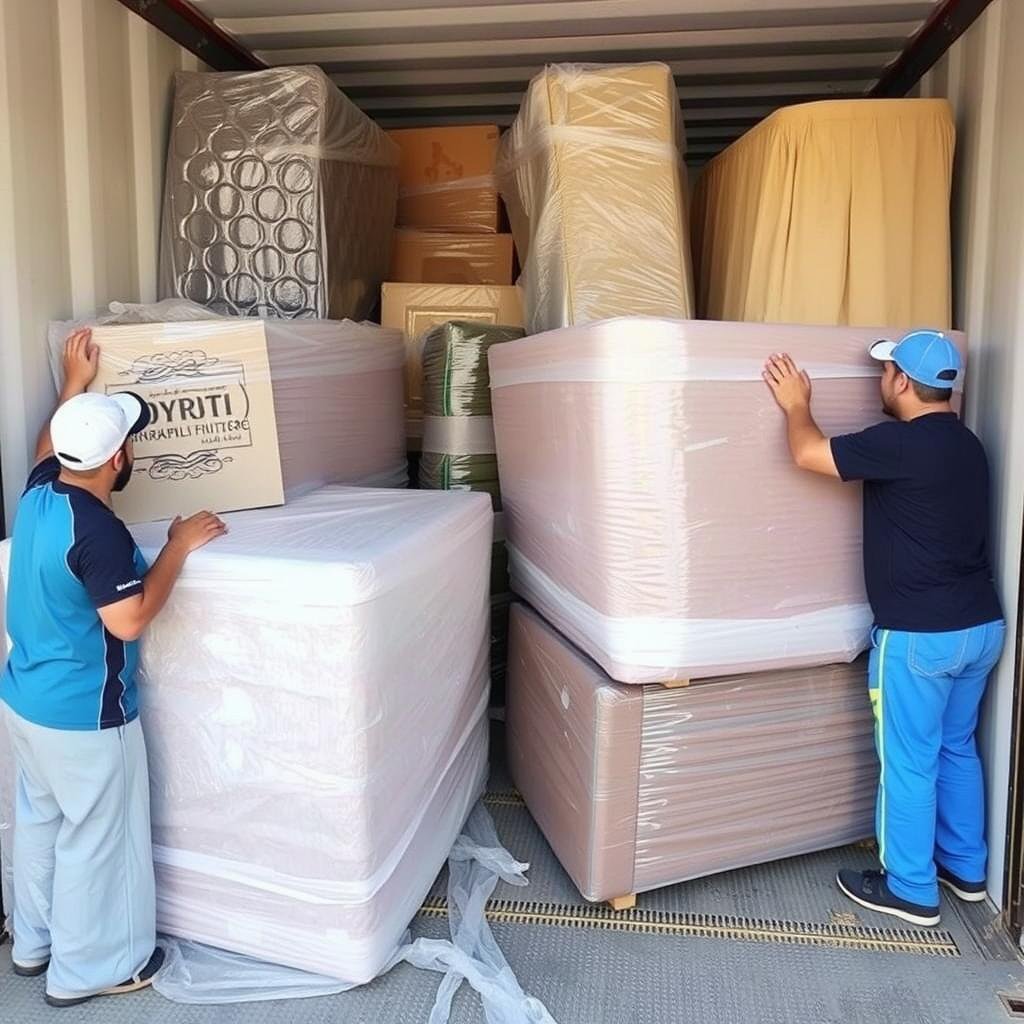 خدمة تغليف احترافية للأثاث قبل نقله من الجبيل إلى تبوك