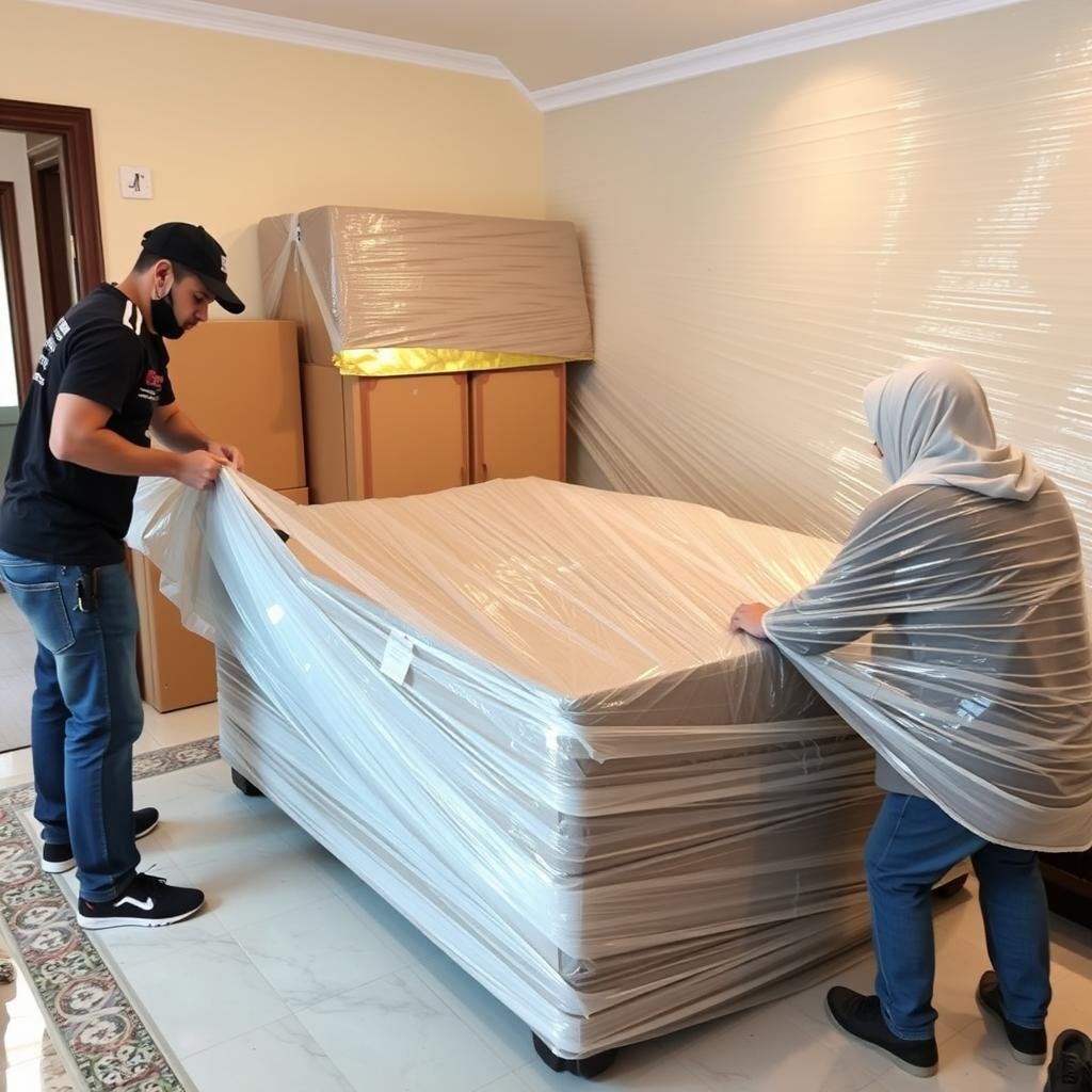 خدمة تغليف الأثاث بمواد عالية الجودة من أفضل خدمة نقل أثاث داخل جدة