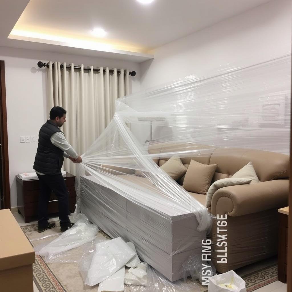 خدمة تغليف الأثاث من الشركة العربية لنقل أثاث سريع وآمن داخل جدة