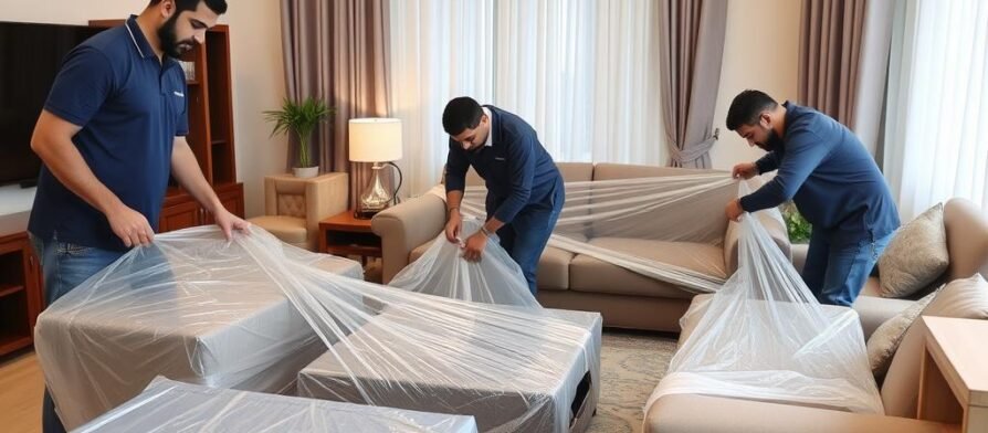 خدمة تغليف ونقل عفش داخل جدة - فريق محترف يقوم بتغليف الأثاث