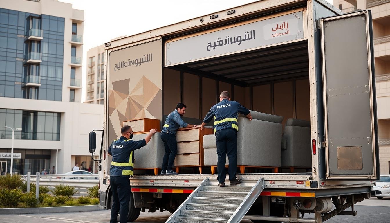 خدمة نقل عفش من الجبيل إلى الرياض مع فريق متخصص