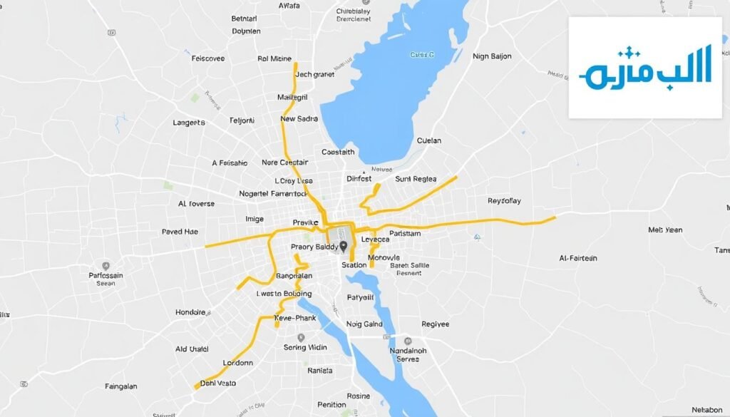 خريطة توضح تغطية خدمات نقل عفش داخل أحياء جدة من الشركة العربية