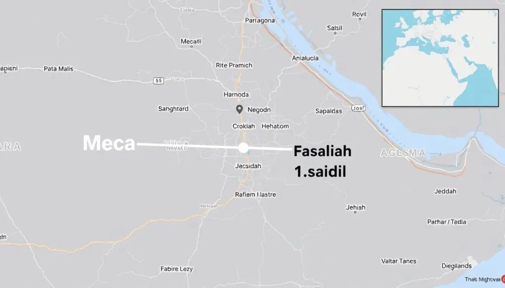 خريطة توضح مسار نقل العفش من مكة إلى حي الفيصلية جدة خريطة توضح مسار نقل العفش من مكة إلى حي الفيصلية جدة