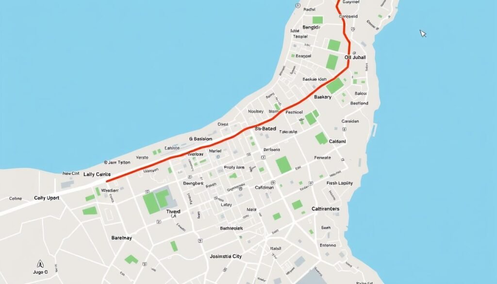 خريطة توضح مناطق نقل العفش من الجبيل إلى الجبيل البلد