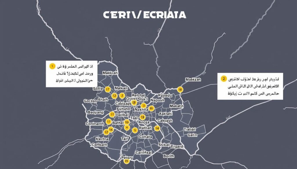خريطة مناطق الخدمة في مكة والطائف لنقل العفش