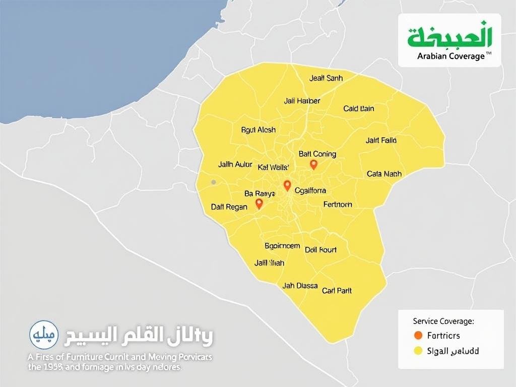 خريطة مناطق تغطية خدمات نقل العفش في جدة