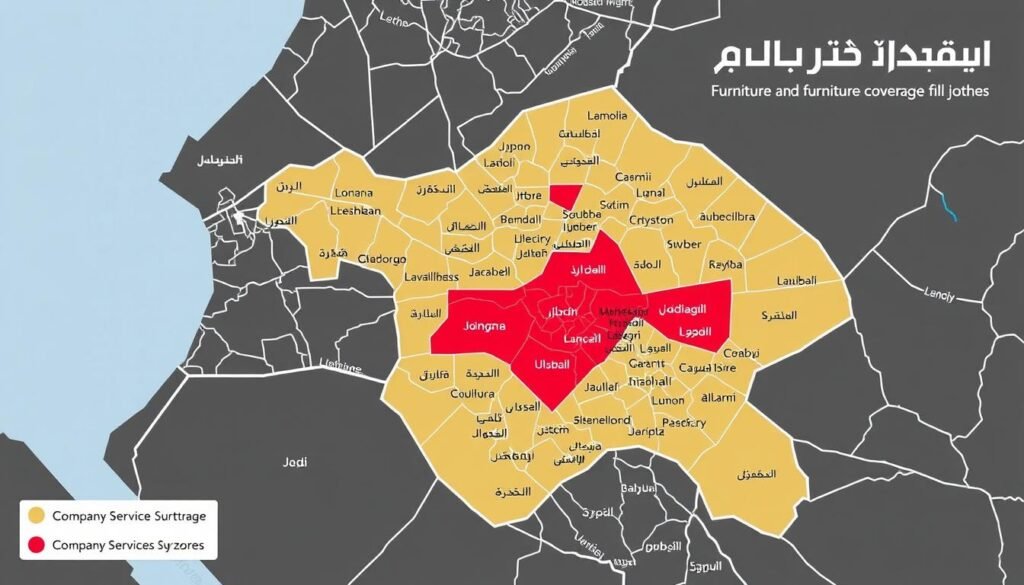 خريطة مناطق خدمة نقل الأثاث في جدة