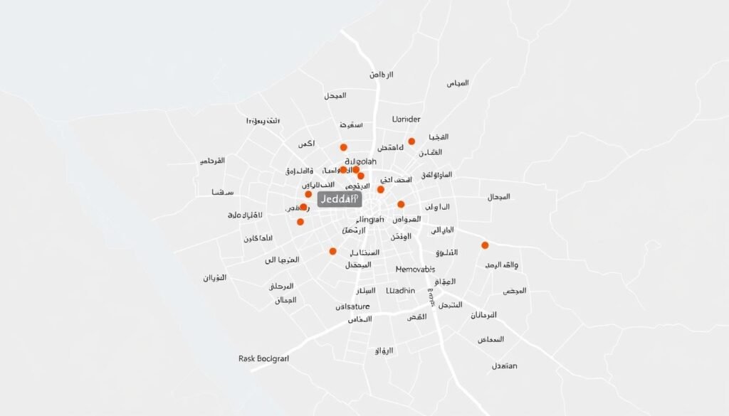 خريطة مناطق خدمة نقل العفش داخل جدة